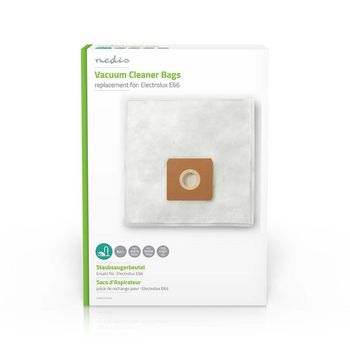 [DUBG227ELE4] Nedis DUBG227ELE4 Vacuum Cleaner Bag Synthetic Electrolux E66 4 Pieces White