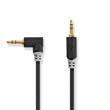 [CABW22600AT10] Nedis CABW22600AT10 Stereo Audio Cable Angled 3.5 mm Jack Male Gold Plated 1m Black