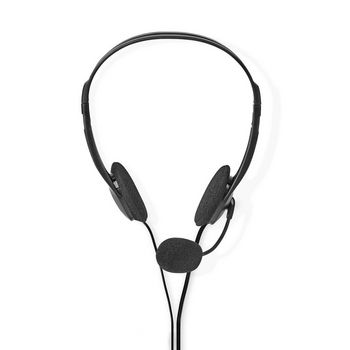 [CHST100BK] Casque PC supra-auriculaire Nedis CHST100BK avec microphone pliable 2x 3,5 mm, noir