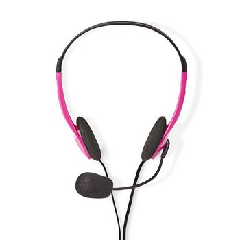 [CHST100PK] Nedis CHST100PK PC-Headset On-Ear 2x 3.5 mm Inklapbare Microfoon Roze