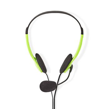 [CHST100GN] Casque supra-auriculaire Nedis CHST100GNPC avec microphone pliable 2x 3,5 mm, vert