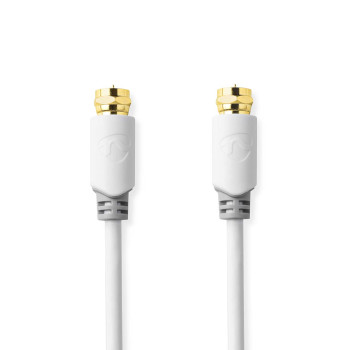 [CSBW41000WT10] Nedis CSBW41000WT10 Coax-kabel F Verguld 75Ohm Enkelvoudig Afgeschermd 1m Wit 