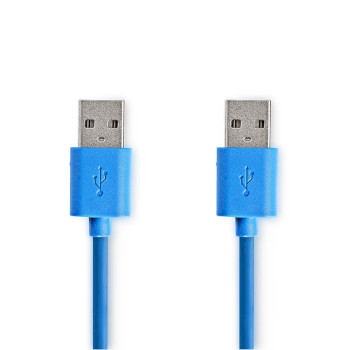 [CCGP61000BU20] Nedis CCGP61000BU20 USB 3.2 Gen 1 Cable USB-A 5 Gbps Nickel Plated 2m Blue