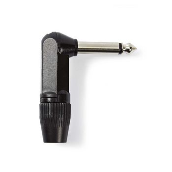 [COTP23902BK] Connecteur audio jack 6,35 mm coudé Nedis COTP23902BK, nickelé, diamètre max. 8 mm, noir