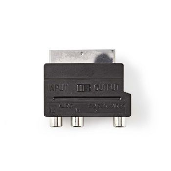 [CVGP31902BK] Nedis CVGP31902BK SCART Adapter SCART - 3x RCA female Nickel plated Black