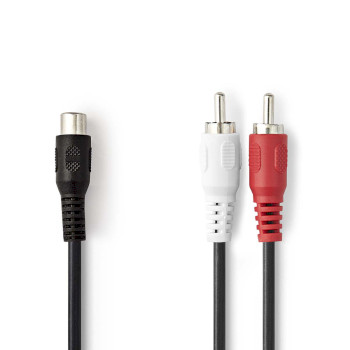 [CAGB24020BK02] Nedis CAGB24020BK02 Stereo-Audiokabel 2x RCA Mannelijk - RCA Vrouwelijk 20cm Zwart