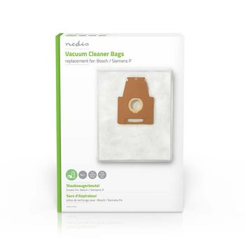 [DUBG221SIB4] Nedis DUBG221SIB4 Vacuum Cleaner Bag Synthetic Bosch / Siemens P 4 Pieces White