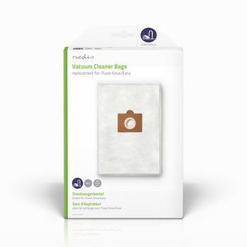 [DUBG220PUZ4] Nedis DUBG220PUZ4 Vacuum Cleaner Bag Puzer Eeva/Easy 4 Pieces Synthetic White