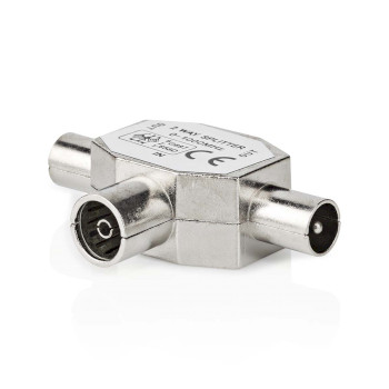 [CSGB40950ME] neNedis CSGB40950ME Coax Splitter Nickel Plated 75 Ohm T-Splitter Silver