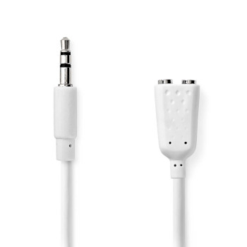 [CAGP22100WT02] Nedis CAGP22100WT02 Stereo Audio Cable 3.5 mm Jack -2x 3.5 mm Jack Female Nickel Plated 20cm White