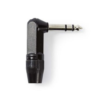 [COTP23903BK] Nedis COTP23903BK 6.35mm Audio Connector Angled Nickel Plated 8mm Max Diameter Black