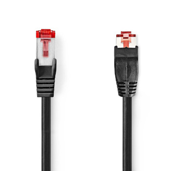[CCGP85227BK10] Nedis CCGP85227BK10 CAT6 Network Cable Angled SF/UTP RJ45 1m LSZH Black