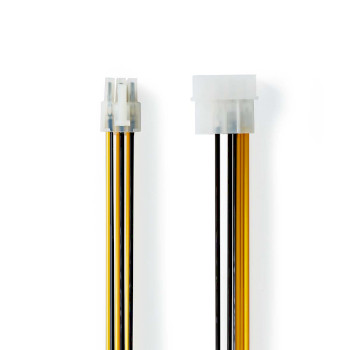 [CCGP74060VA015] Nedis CCGP74060VA015 Internal Power Cable Molex -PCI-Express Gold Plated 20cm Yellow / Black