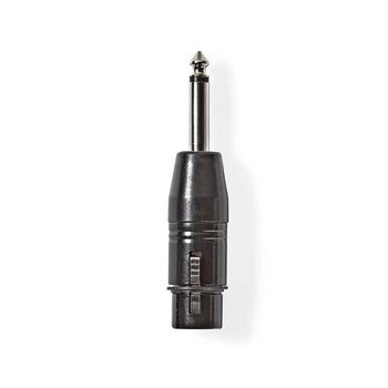 [COTP15940BK] Nedis COTP15940BK XLR-Adapter XLR 3-Pins vreemd - 6,35 mm Jack Vernikkeld Zwart