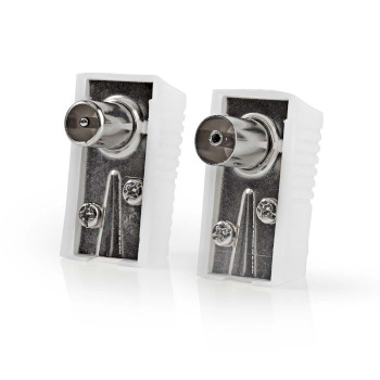 [CSGB40995WT] Nedis CSGB40995WT Coax Connector Haaks Vernikkeld 75 Ohm 7mm Maximale diameter 2 Stuks