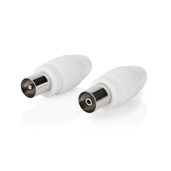 [CSGB40999WT] Nedis CSGB40999WT Coax Connector Vernikkeld 75 Ohm 7mm Maximale diameter Wit 2 Stuks