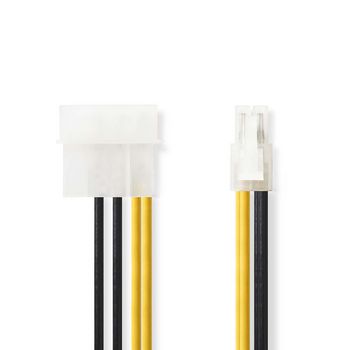 [CCGP74340VA015] Nedis CCGP74340VA015 Internal Power Cable P4 - Molex Gold Plated 20cm Yellow / Black