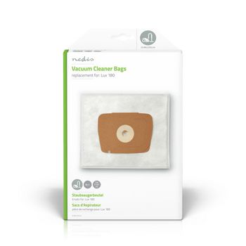 [DUBG220LU4] Nedis DUBG220LU4 Stofzuigerzak Lux 180 4 Stuks Synthetisch Wit