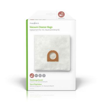 [DUBG220HOL4] Nedis DUBG220HOL4 Vacuum Cleaner Bag H.E.-Bauknecht Birdy/SC 4 Pieces Synthetic White