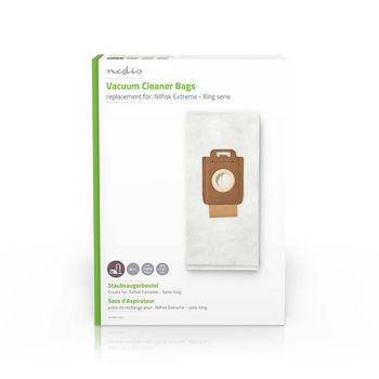 [DUBG221NIL4] Nedis DUBG221NIL4 Vacuum Cleaner Bag Synthetic Nilfisk Extreme - King 4 Pieces White
