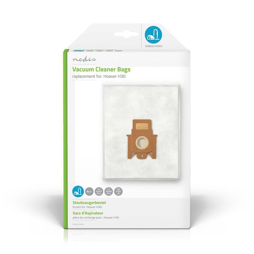 [DUBG221HOO4] Nedis DUBG221HOO4 Vacuum Cleaner Bag Hoover H30/H52 Synthetic 4 Pieces White