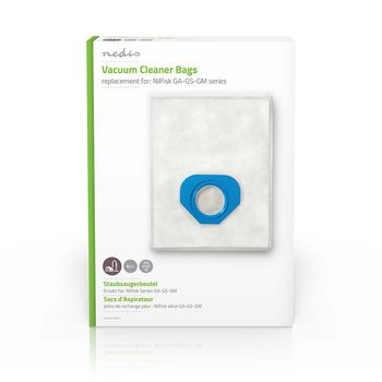 [DUBG222NIL4] Nedis DUBG222NIL4 Vacuum Cleaner Bag Synthetic Nilfisk GS-GS-GM 4 Pieces White