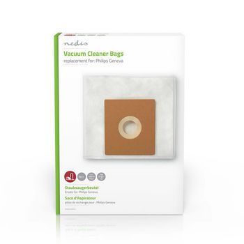 [DUBG222PHI4] Nedis DUBG222PHI4 Vacuum Cleaner Bag Synthetic Philips Geneva 4 Pieces White