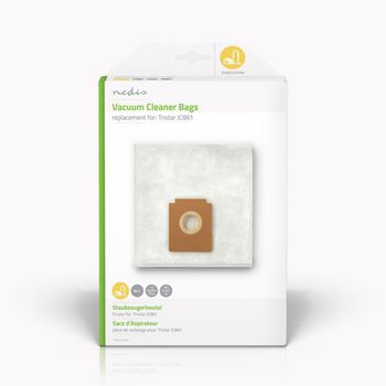 [DUBG220TRI4] Nedis DUBG220TRI4 Vacuum Cleaner Bag Tristar JC861 4 Pieces White
