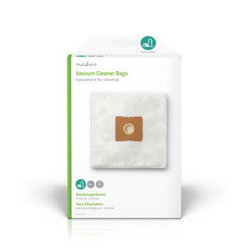 [DUBG220UNE4] Nedis DUBG220UNE4 Vacuum Cleaner Bag Universal 4 Pieces White