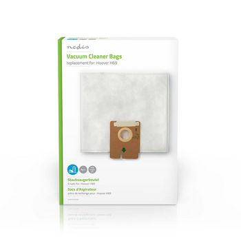 [DUBG222HOO4] Nedis DUBG222HOO4 Vacuum Cleaner Bag Synthetic Hoover H69 4 Pieces White