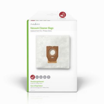 [DUBG220PHI4] Nedis DUBG220PHI4 Vacuum Cleaner Bag Philips 4 Pieces Synthetic White