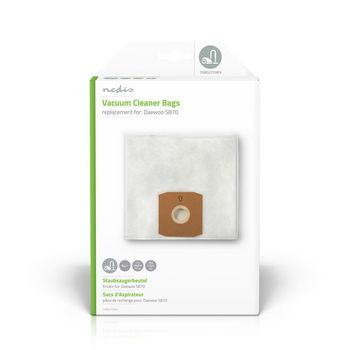 [DUBG221DAE4] Nedis DUBG221DAE4 Vacuum Cleaner Bag: Daewoo SB70 4 Pieces White