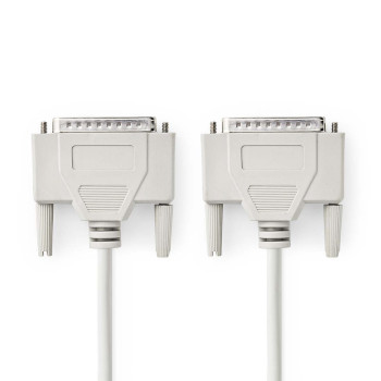 [CCGP52100IV50] Nedis CCGP52100IV50 Serial Cable D-SUB 25-Pin Nickel Plated 5m Ivory