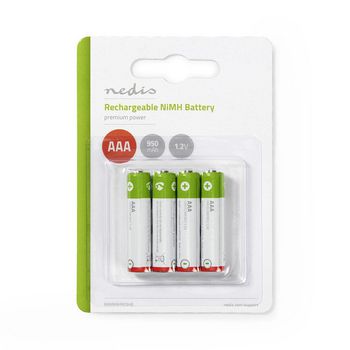 [BANM9HR034B] Nedis Oplaadbare NiMH batterij AAA 950mAh 4Stuks - BANM9HR034B