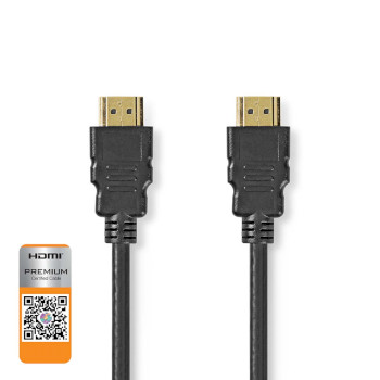 [CVGP34050BK20] Nedis CVGP34050BK20 ​​HDMI 2.0-Kabel met Ethernet  4K@60Hz 18 Gbps 2m Zwart 