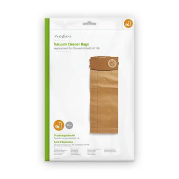 [DUBG112VOR10] Nedis DUBG112VOR10 Vacuum Cleaner Bag Vorwerk Kobold VK 118 10 Pieces Paper Brown