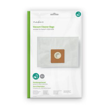 [DUBG120NED10] Nedis DUBG120NED10 Vacuum Cleaner Bag Nedis VCBG100xx 10 Pieces Synthetic White