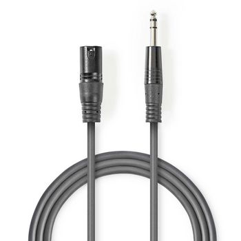 [COTH15100GY30] Nedis COTH15100GY30 Gebalanceerde Audiokabel XLR 3-Pins - 6,35 mm Jack 3m Grijs