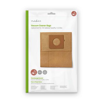 [DUBG110HOL10] Nedis DUBG110HOL10 Vacuum Cleaner Bag HE-Goldstar Sweefty / LG Dino 10 Pieces Paper Brown