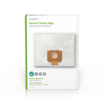 [DUBG224AEG4] Nedis DUBG224AEG4 Vacuum Cleaner Bag Synthetic AEG GR 28 4 Pieces White