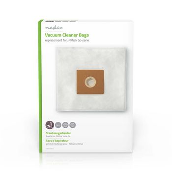 [DUBG224NIL4] Nedis DUBG224NIL4 Vacuum Cleaner Bag Synthetic Nilfisk Go 4 Pieces White
