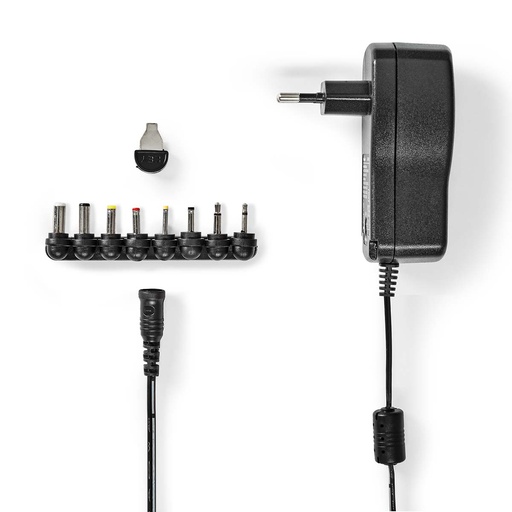 [ACPA109] Nedis ACPA109 Universal AC Power Adapter 18W 3-12V DC 1.10m 1.5A Black