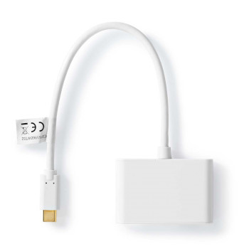 [CCGP65960WT02] Adaptateur USB 3.2 Gen 1 Nedis CCGP65960WT02 USB-C - 2x USB-A femelle 5 Gbit/s 20 cm Blanc