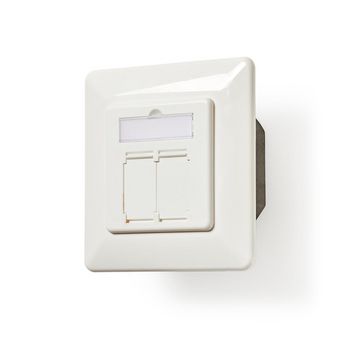 [CCGP89250IV] Nedis CCGP89250IV Network Flush-mounted Wall Box 2 ports CAT6a Gold-plated White