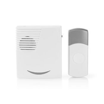 [DOORB211WT] Nedis DOORB211WT Wireless Doorbell Set Battery Powered 80 dB 300 m IP44 Gray / White