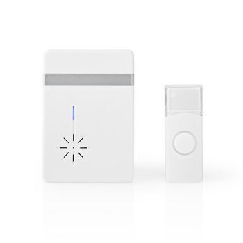[DOORB212WT] Nedis DOORB212WT Wireless Doorbell Set Battery Powered 80 dB 300 m IP44 White