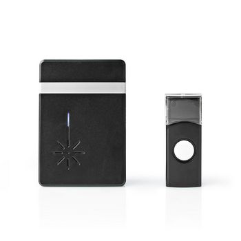 [DOORB212BK] Nedis DOORB212BK Wireless Doorbell Set Battery Powered 80 dB 300 m IP44 Black
