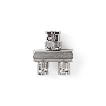 [CVGP01946ME] Répartiteur BNC Nedis CVGP01946ME BNC - 2x BNC femelles nickelées 50 ohms argent 10 pièces