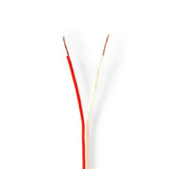 [CABR0750TR1000] Nedis CABR0750TR1000 Luidsprekerkabel 2x 0,75mm² Koper 100m Rood / transparant