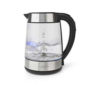 [KAWK320EGS] Nedis Kettle 1.7l Glass Stainless Steel - KAWK320EGS